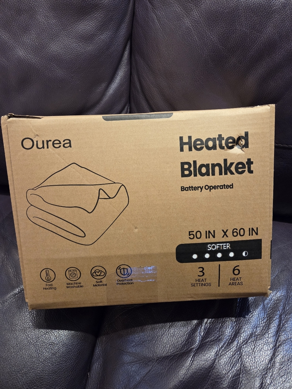 Plush Sherpa Electric Heated Blanket - Cream - Picture 12 of 13
